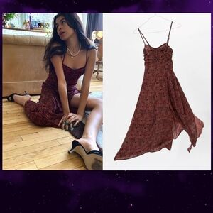 UO Veronica Ruched Midi Dress